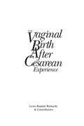 Cover: The Vaginal Birth After Cesarean (VBAC) Experience - Praeger Publishers Inc