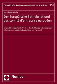 Abbildung von: Der Europäische Betriebsrat und das comité d'entreprise européen - Nomos