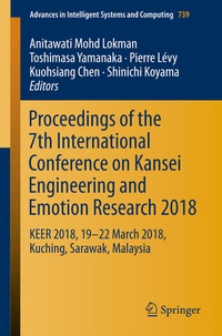 Enlarge image Cover: Proceedings of the 7th International Conference on Kansei Engineering and Emotion Research 2018 - Springer