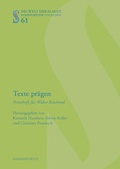Cover: Texte pr&auml;gen - Harrassowitz Verlag