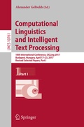 Cover: Computational Linguistics and Intelligent Text Processing - Springer