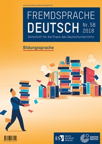 Abbildung von: Fremdsprache Deutsch - - Heft 58 (2018): Bildungssprache - Erich Schmidt Verlag