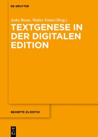 Abbildung von: Textgenese in der digitalen Edition - De Gruyter