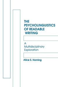 Abbildung von: The Psycholinguistics of Readable Writing - Praeger Publishers Inc