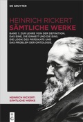 Cover: Zur Lehre von der Definition. Das Eine, die Einheit und die Eins. Die Logik des Pr&auml;dikats und das Problem der Ontologie - De Gruyter