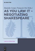 Cover: As You Law It - Negotiating Shakespeare - De Gruyter