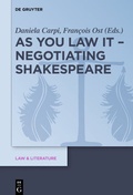 Cover: As You Law It - Negotiating Shakespeare - De Gruyter