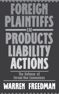 Cover: Foreign Plaintiffs in Products Liability Actions - Praeger Publishers Inc