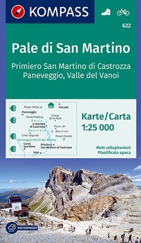 Abbildung von: KOMPASS Wanderkarte 622 Paledi San Martino, Primiero San Martino di Castrozza, Paneveggio, Valle del Vanoi 1:25.000 - KOMPASS-Karten