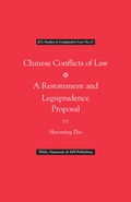 Cover: Chinese Conflict of Laws: A Restatement and Legisprudence Proposal - Wildy, Simmonds and Hill Publishing