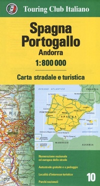 Abbildung von: Spagna, Portogallo, Andorra 1:800.000. Carta stradale e turistica - Carte d'Europa 1:800.000;Touring