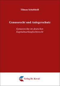 Abbildung von: Genussrecht und Anlegerschutz - Kovac, Dr. Verlag