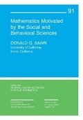 Cover: Mathematics Motivated by the Social and Behavioral Sciences - Society for Industrial & Applied Mathematics,U.S.
