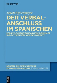 Abbildung von: Der Verbalanschluss im Spanischen - De Gruyter