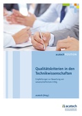 Cover: Qualit&auml;tskriterien in den Technikwissenschaften - utzverlag