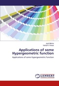 Cover: Applications of some Hypergeometric function - LAP Lambert Academic Publishing