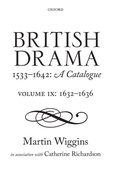 Cover: British Drama 1533-1642: A Catalogue - Oxford University Press
