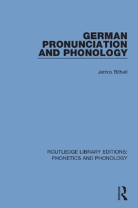 Enlarge image Cover: German Pronunciation and Phonology - Routledge