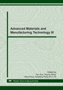 Cover: Advanced Materials and Manufacturing Technology III - Trans Tech Publications Ltd