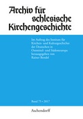 Cover: Archiv f&uuml;r schlesische Kirchengeschichte, Band 75-2017 - Aschendorff