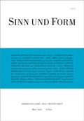 Cover: Sinn und Form 2/2018 - SINN und FORM