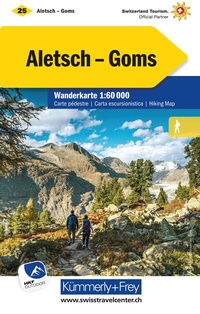 Abbildung von: Kümmerly+Frey Wanderkarte 25 Aletsch, Goms 1:60.000 - Hallwag Kümmerly+Frey