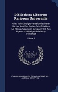 Cover: Bibliotheca Librorum Rariorum Universalis - Sagwan Press