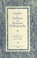 Cover: Studies in Hebrew and Aramaic Orthography - Eisenbrauns