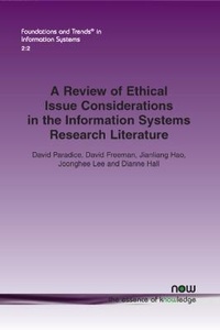 Enlarge image Cover: A Review of Ethical Issue Considerations in the Information Systems Research Literature - now publishers Inc