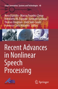Enlarge image Cover: Recent Advances in Nonlinear Speech Processing - Springer