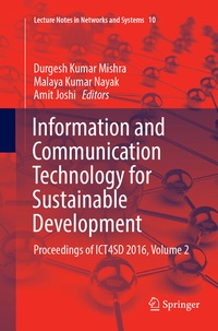 Enlarge image Cover: Information and Communication Technology for Sustainable Development - Springer