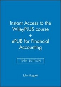 Enlarge image Cover: Instant Access to the Wileyplus Course + Epub for Financial Accounting, 10e - Wiley