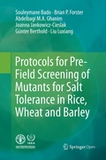 Cover: Protocols for Pre-Field Screening of Mutants for Salt Tolerance in Rice, Wheat and Barley - Springer