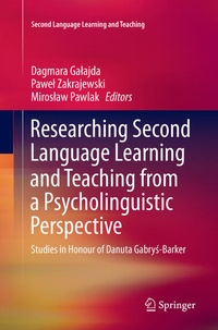 Enlarge image Cover: Researching Second Language Learning and Teaching from a Psycholinguistic Perspective - Springer