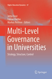 Enlarge image Cover: Multi-Level Governance in Universities - Springer