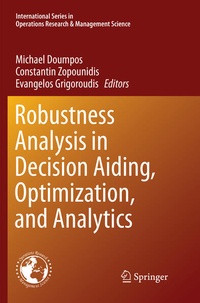 Enlarge image Cover: Robustness Analysis in Decision Aiding, Optimization, and Analytics - Springer