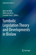 Cover: Symbolic Legislation Theory and Developments in Biolaw - Springer