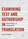 Cover: Examining Text and Authorship in Translation - Palgrave Macmillan
