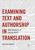Cover: Examining Text and Authorship in Translation - Palgrave Macmillan