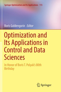 Enlarge image Cover: Optimization and Its Applications in Control and Data Sciences - Springer