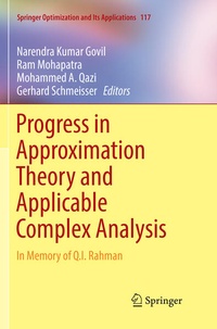 Enlarge image Cover: Progress in Approximation Theory and Applicable Complex Analysis - Springer