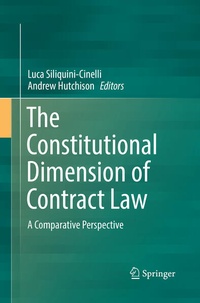 Bild vergrößern Bild: The Constitutional Dimension of Contract Law - Springer