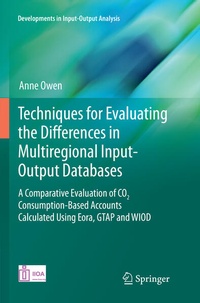 Enlarge image Cover: Techniques for Evaluating the Differences in Multiregional Input-Output Databases - Springer