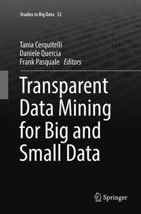 Enlarge image Cover: Transparent Data Mining for Big and Small Data - Springer