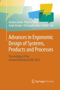 Enlarge image Cover: Advances in Ergonomic Design of Systems, Products and Processes - Springer Vieweg