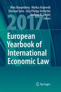 Cover: European Yearbook of International Economic Law 2017 - Springer