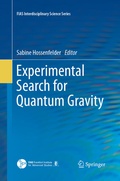 Cover: Experimental Search for Quantum Gravity - Springer