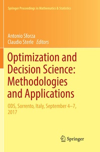 Enlarge image Cover: Optimization and Decision Science: Methodologies and Applications - Springer