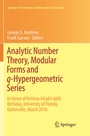 Cover: Analytic Number Theory, Modular Forms and q-Hypergeometric Series - Springer