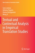 Cover: Textual and Contextual Analysis in Empirical Translation Studies - Springer